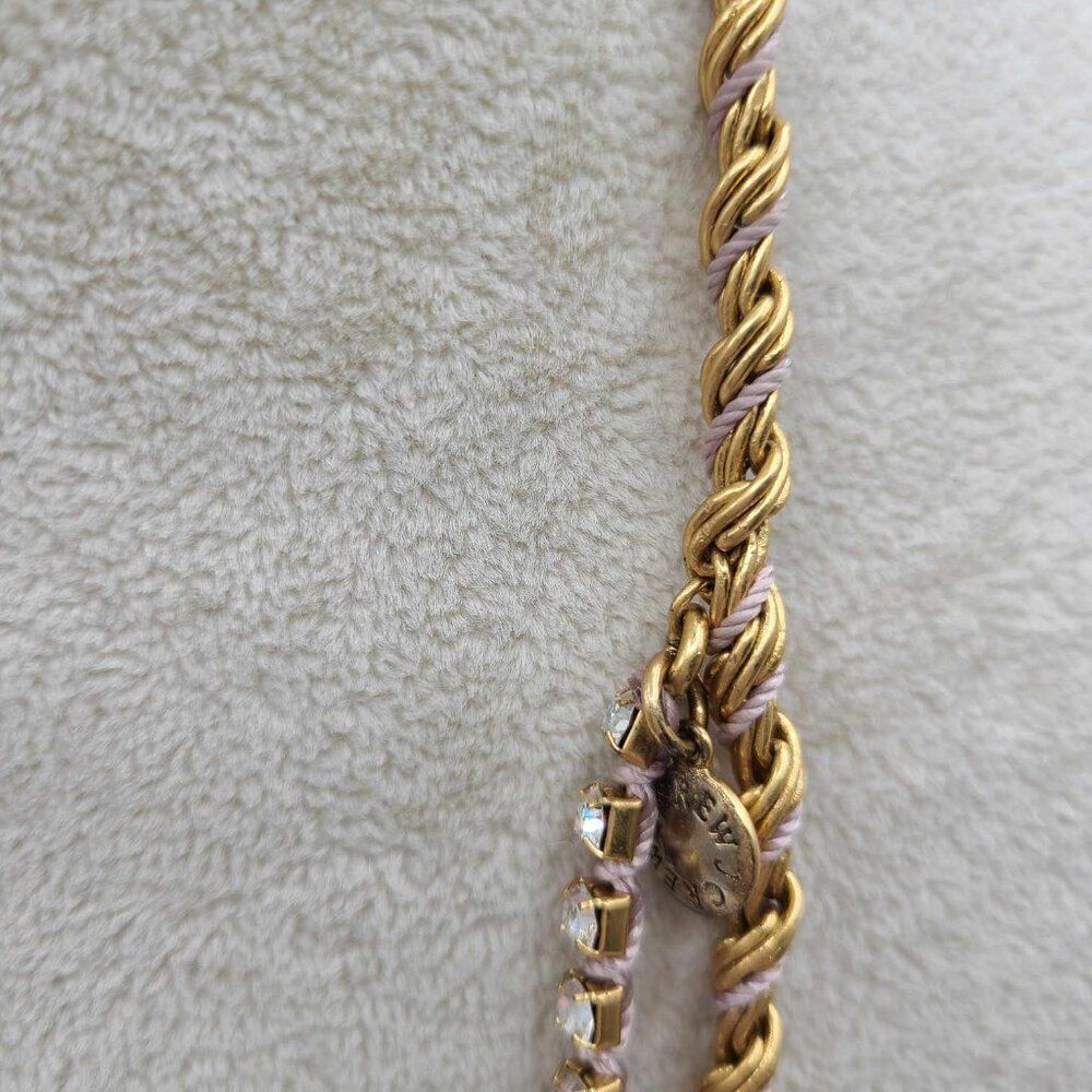 J Crew Gold Tone and Clear Crystal Double Rope Necklace NWOT! - Picture 3 of 11